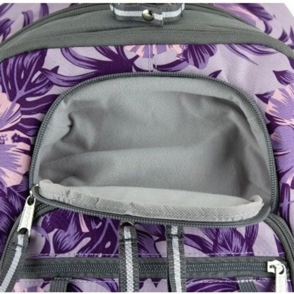 Eastsport Unisex Diamond Expandable Recycled Backpack, Hibiscus Edge NWT